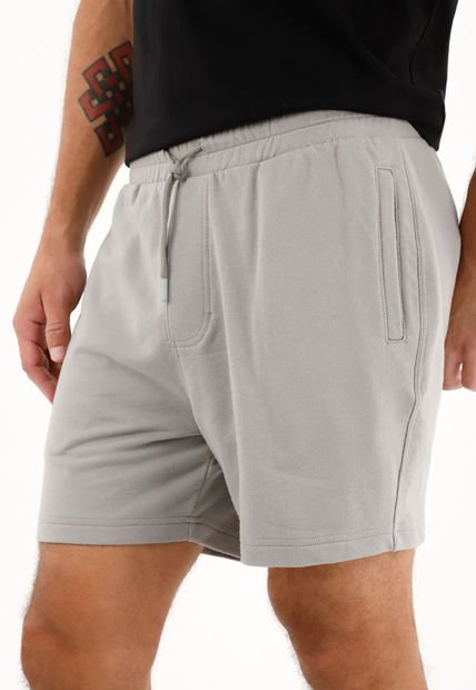 Bermuda Con Pretina Elástica Gris Para Hombre