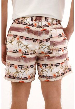 Tennis Pantaloneta De Baño Con Estampado De Palmeras De Silueta Amplia Para Hombre