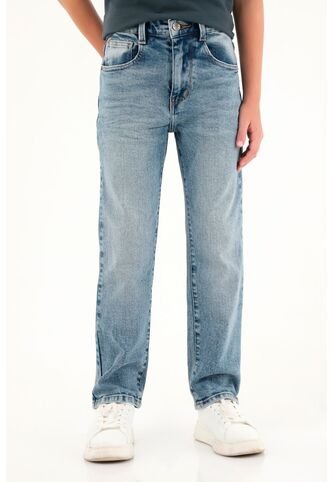 Jean Azul Con Arrugas 3D Para Niño Tennis