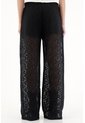 Tennis Pantalón Recto Negro En Encaje Para Mujer de Tennis