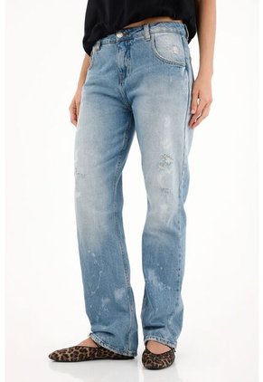 Tennis Jean Recto Con Pigmento Blanco Para Mujer