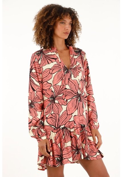 Vestido Manga Larga Estampado Para Mujer