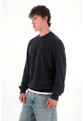 Buzo Cuello Redondo En Tela Afelpada Azul Para Hombre