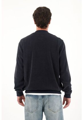 Buzo Cuello Redondo En Tela Afelpada Azul Para Hombre