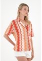 Camisa Tipo Bowling Estampada Para Mujer de Tennis