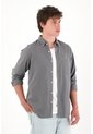 Tennis Camisa Clásica Manga Larga Gris Para Hombre de Tennis