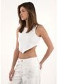 Tennis Camiseta Blanca En Rib Con Apliques Para Mujer de Tennis