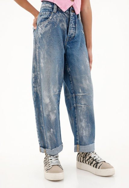 Jean Horseshoe Tiro Medio Con Brillo Para Niña