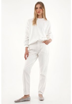 Tennis Jean Mom De Tiro Alto En Denim Crudo Para Mujer