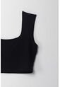 Tennis Camiseta Crop Manga Sisa Negra Con Acabado Ligero Para Mujer de Tennis