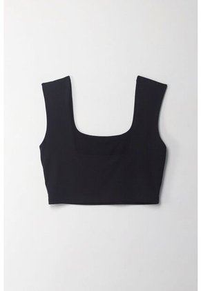 Tennis Camiseta Crop Manga Sisa Negra Con Acabado Ligero Para Mujer