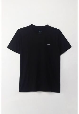 Tennis Camiseta Manga Corta Estampada Negra Con Cuello Definido Para Hombre Tennis