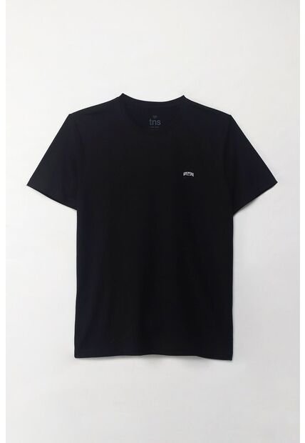 Tennis Camiseta Manga Corta Estampada Negra Con Cuello Definido Para Hombre