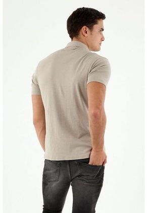 Camiseta Polo Gris Con Bordado Para Hombre