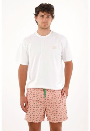 Pantaloneta De Baño Con Estampado Playero Para Hombre