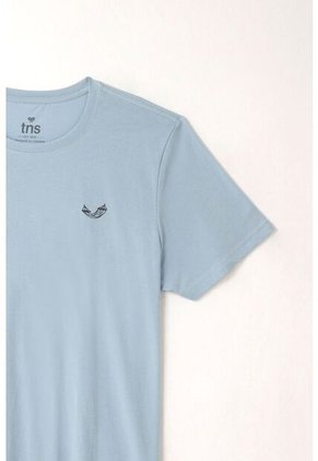 Tennis Camiseta Básica Azul Con Textura Suave Para Hombre
