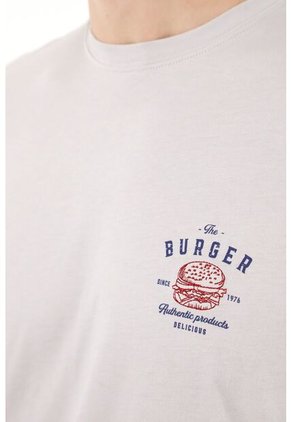 Tennis Camiseta Gris Estampada Para Hombre