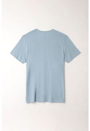Tennis Camiseta Básica Azul Con Textura Suave Para Hombre