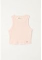 Camiseta Manga Sisa En Rib Rosado Para Niña de Tennis