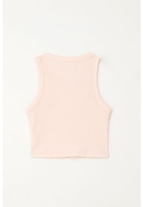Camiseta Manga Sisa En Rib Rosado Para Niña