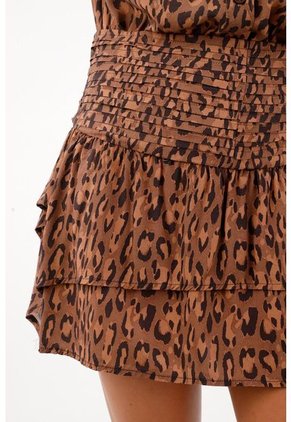 Tennis Falda Corta Con Estampado De Animal Print Multicolor Para Mujer