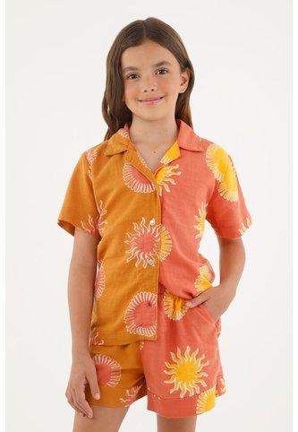 Camisa Naranja Para Niña Tennis