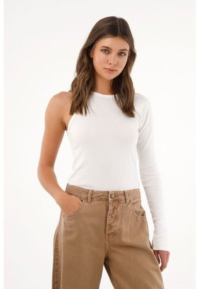 Tennis Camiseta De Una Sola Manga Crudo Para Mujer