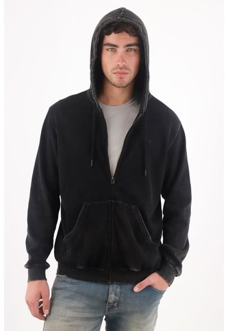 Tennis Buzo Regular Fit Con Efecto Lavado En Algodón Negro Para Hombre Tennis