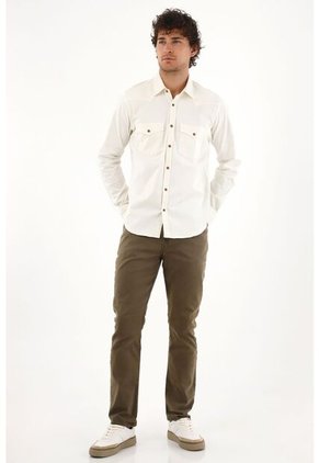 Tennis Camisa En Dril Con Bolsillos Crudo Para Hombre