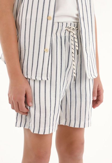 Bermuda Azul Tipo Chino Para Niño