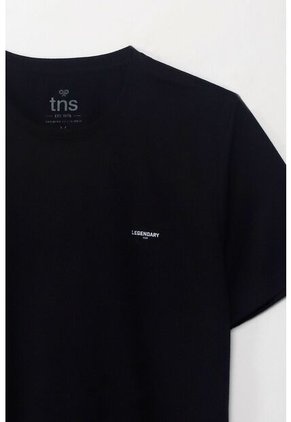 Tennis Camiseta Manga Corta Estampada Negra Con Caída Ligera Para Hombre