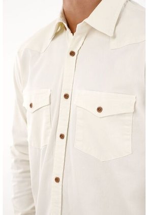 Tennis Camisa En Dril Con Bolsillos Crudo Para Hombre