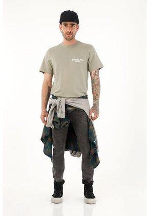 Camiseta Manga Corta Verde Para Hombre