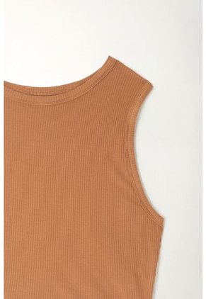 Tennis Camiseta Crop Manga Sisa Café Con Acabado Suave Para Mujer