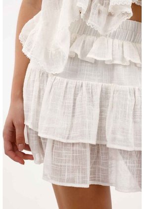 Tennis Falda Corta Con Boleros Crudo Para Mujer