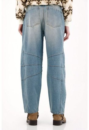 Tennis Jean Horseshoe Tiro Bajo Azul De Silueta Amplia Para Mujer