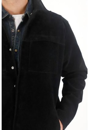 Tennis Chaqueta En Gamuza Sintética Negra Para Hombre