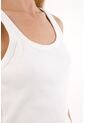 Tennis Camiseta Manga Sisa En Rib Blanca Con Diseño Limpio Para Mujer de Tennis