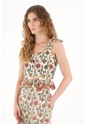 Tennis Camisa Crop Con Estampado En Relieve Para Mujer