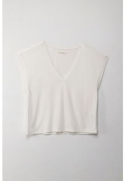 Tennis Camiseta Manga Sisa Crudo Con Acabado Liso Para Mujer De Silueta Ajustada