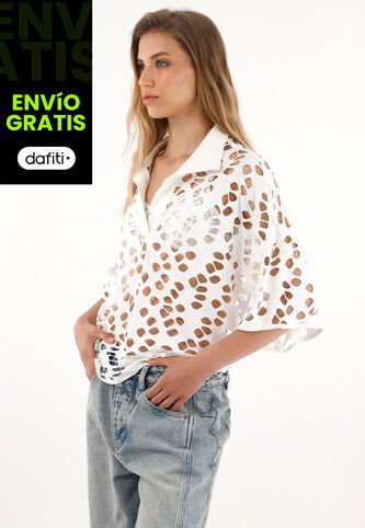 Tennis Camisa Color Crudo Tejida Para Mujer Tennis