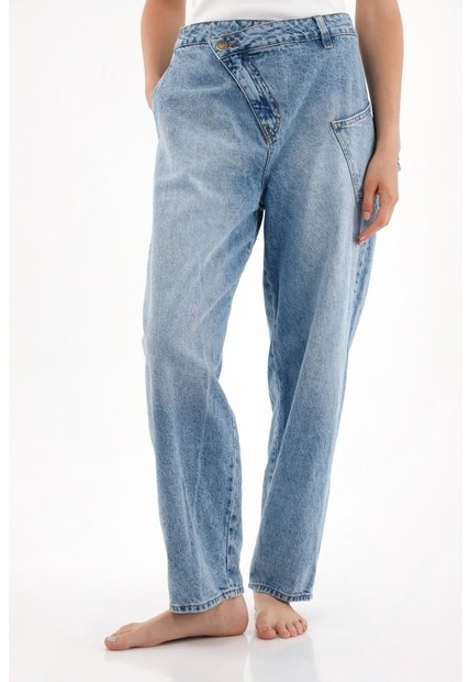 Tennis Jean Slouchy Tiro Bajo Con Jota Asimétrica Para Mujer