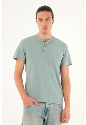 Tennis Camiseta Verde Manga Corta Para Hombre