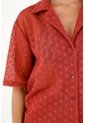 Camisa Roja Tipo Bowling Para Mujer de Tennis