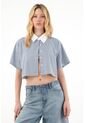 Tennis Camisa Crop Con Estampado A Rayas Para Mujer de Tennis