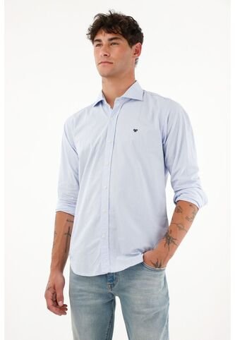 Camisa Azul A Rayas Para Hombre Tennis