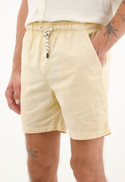 Bermuda Amarilla Con Cordón Ajustable Para Hombre