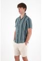 Tennis Camisa Tipo Bowling A Rayas De Ajuste Cómodo Para Hombre De Silueta Ajustada de Tennis