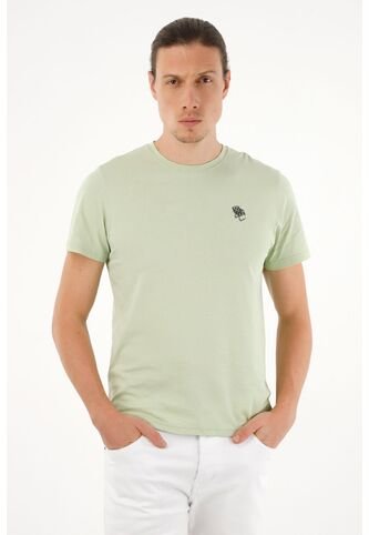 Tennis Camiseta Verde Estampada En Espalda Para Hombre Tennis