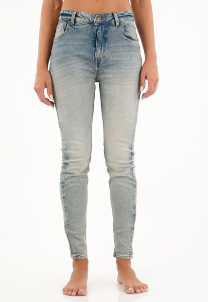 Jean Super Slim De Tiro Medio Azul Para Mujer